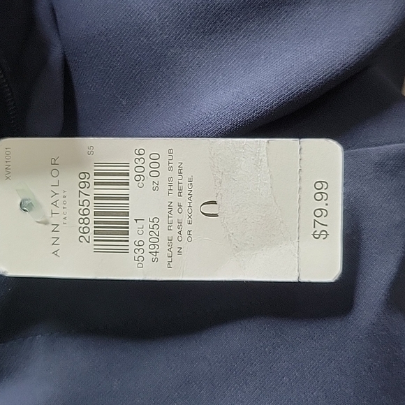 ANN TAYLOR Navy Blue Pencil Skirt Size 0 - Picture 7 of 7